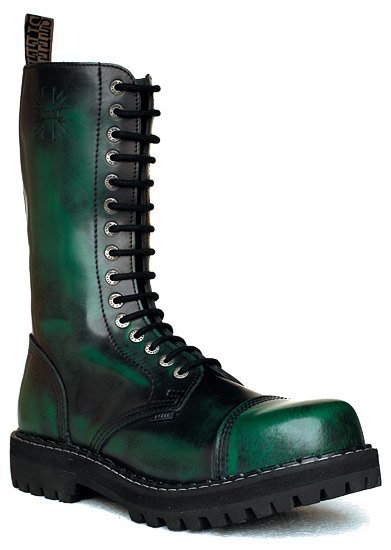Glady - boty STEEL BLACK GREEN, 15 dírek