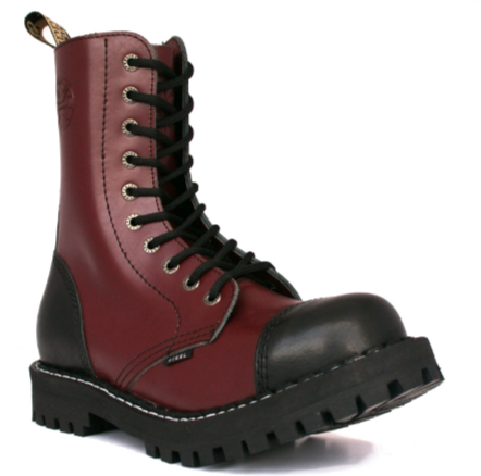 Glady - boty STEEL BORDO BLACK 2, 10 dírek (ES)